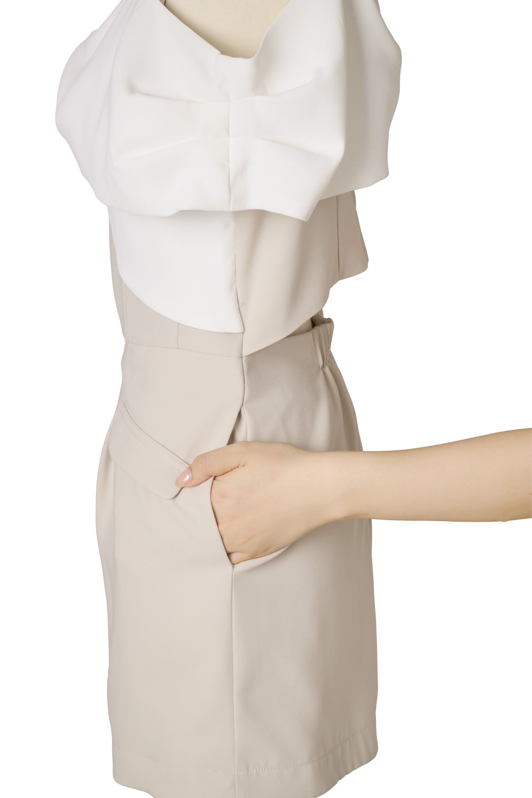 Bicolor Ribbon-Motif Romper