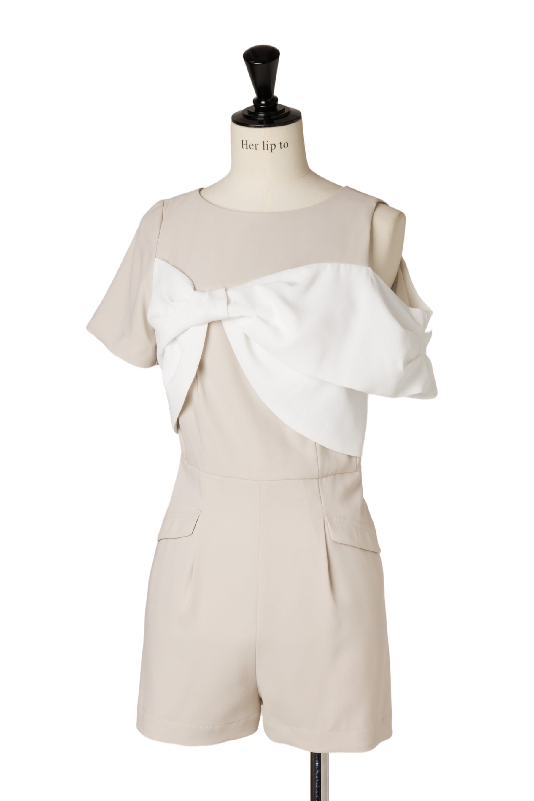 Bicolor Ribbon-Motif Romper