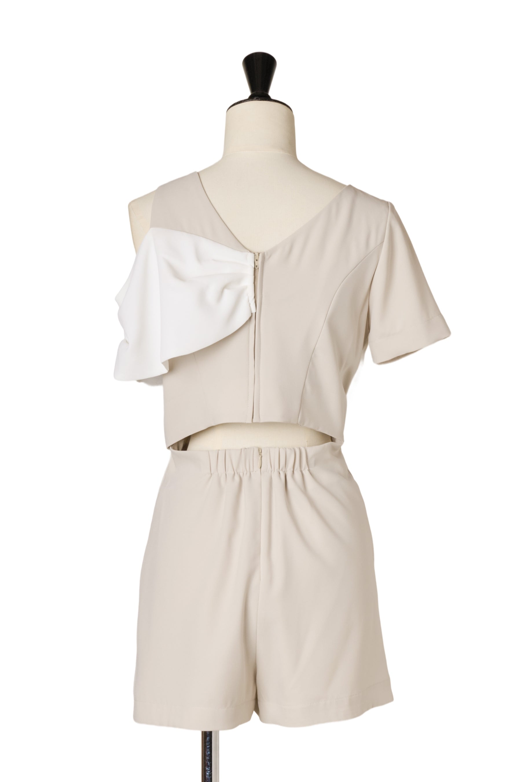 Bicolor Ribbon-Motif Romper