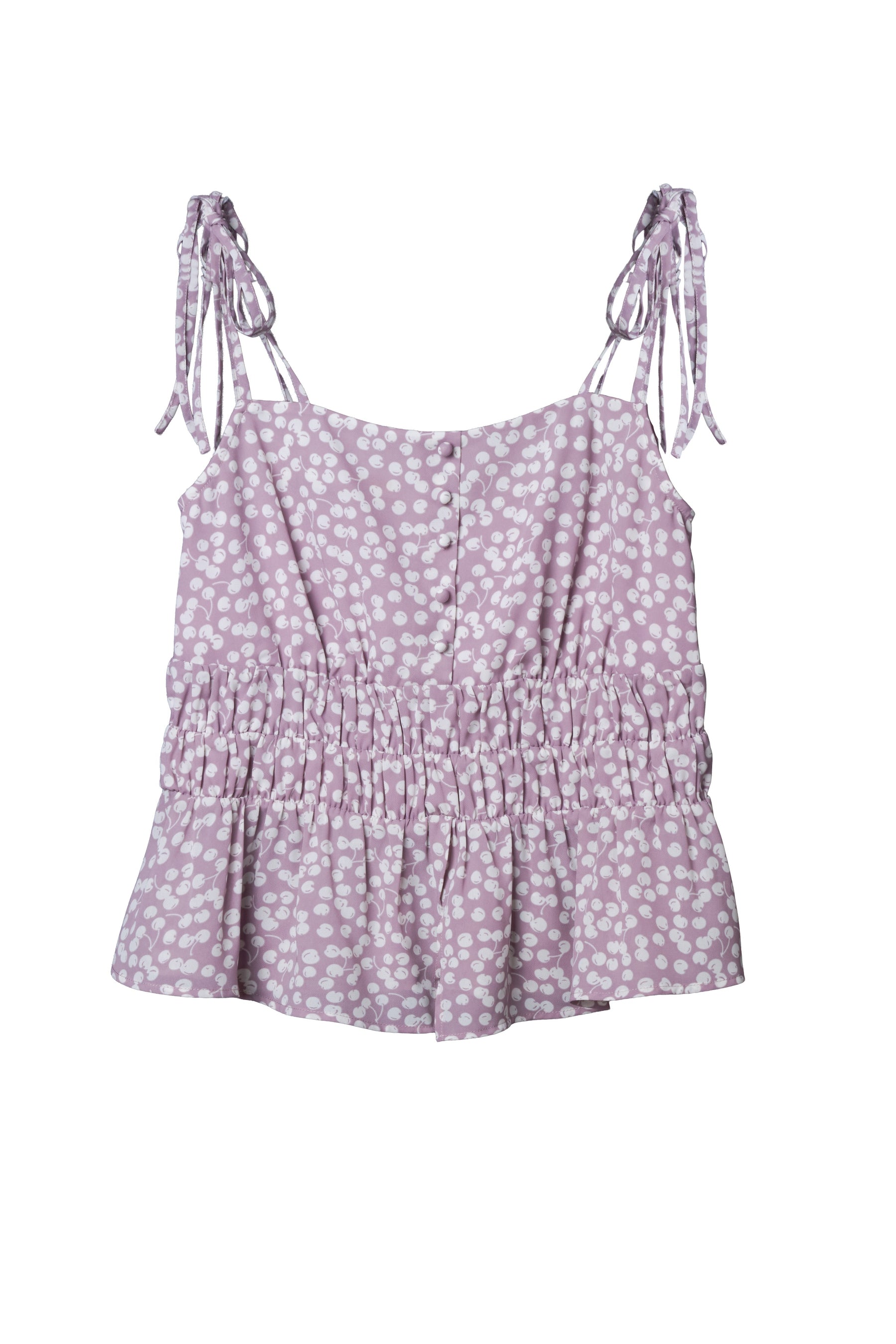 Cherry Pattern Strap Top