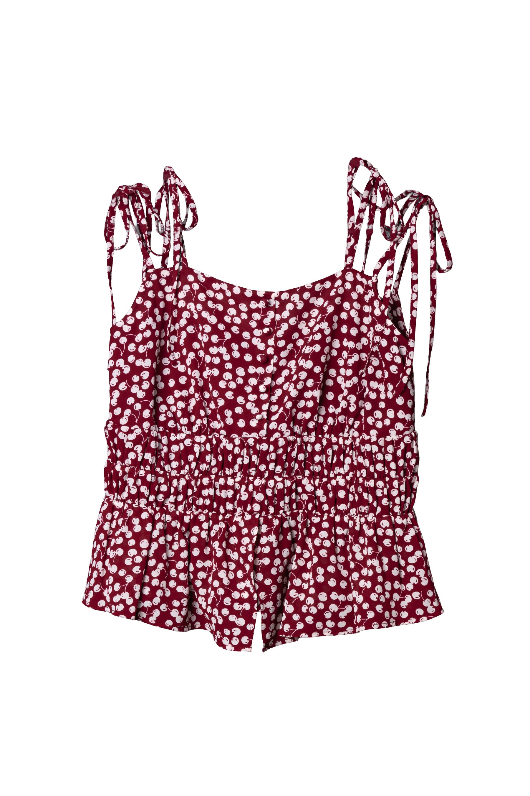 Cherry Pattern Strap Top