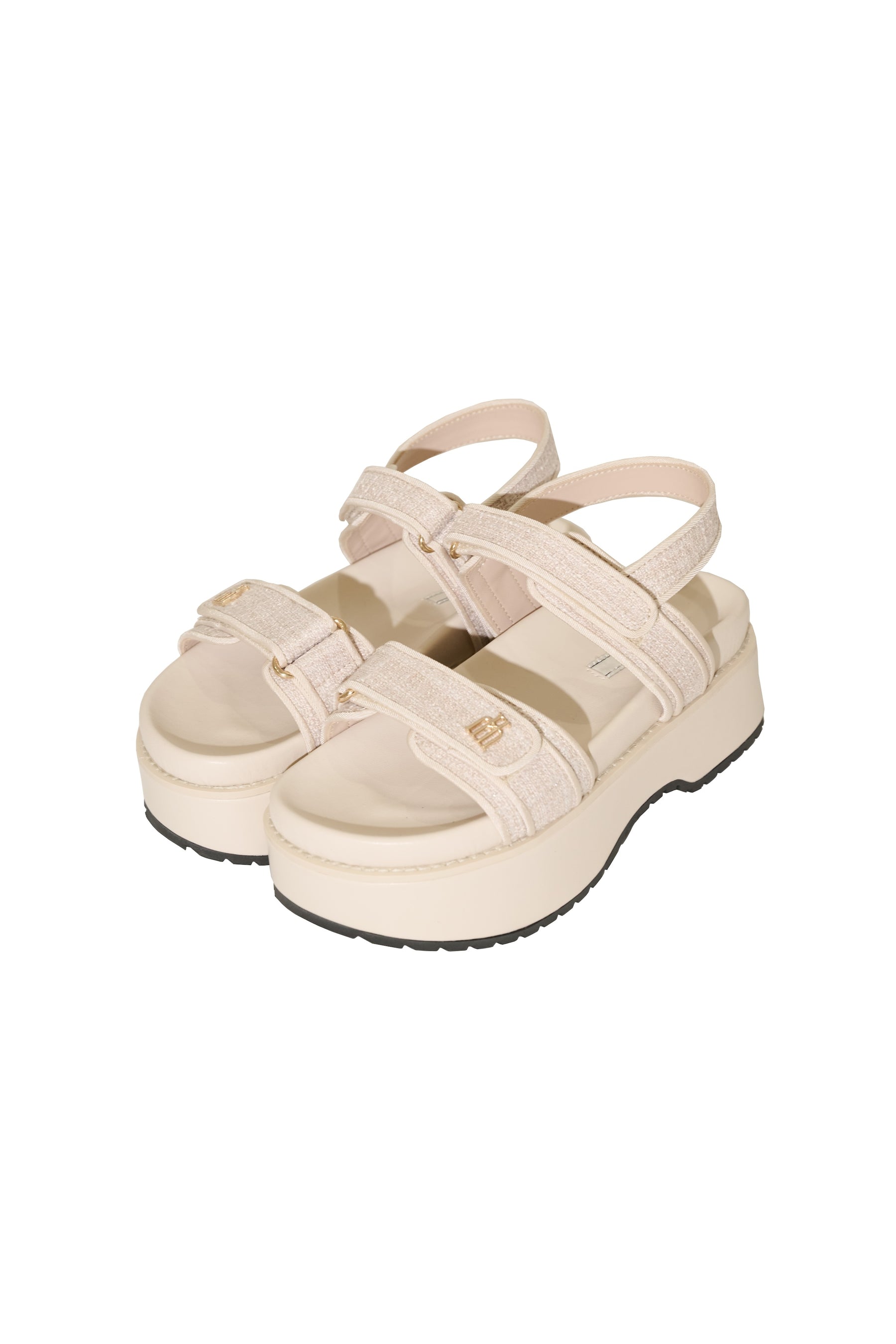【6月下旬発送】Trois Tweed Platform Sandals