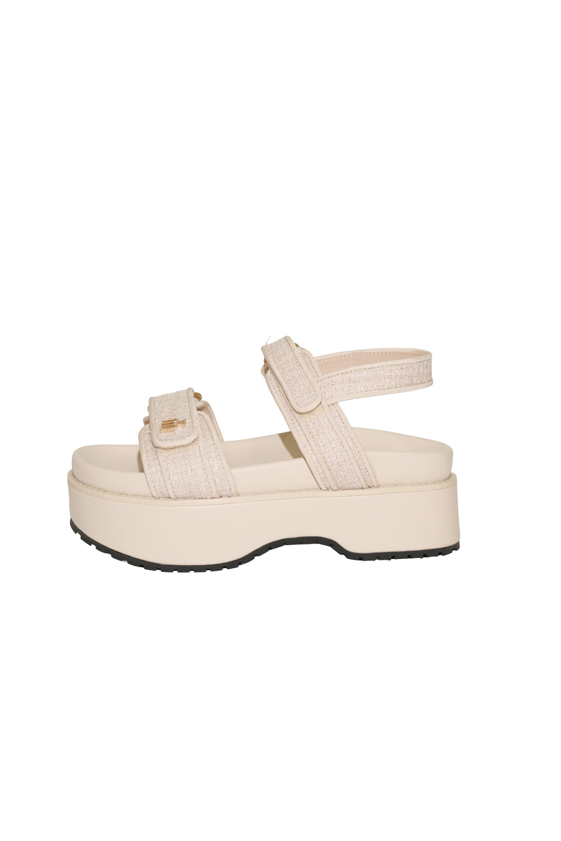 【6月下旬発送】Trois Tweed Platform Sandals