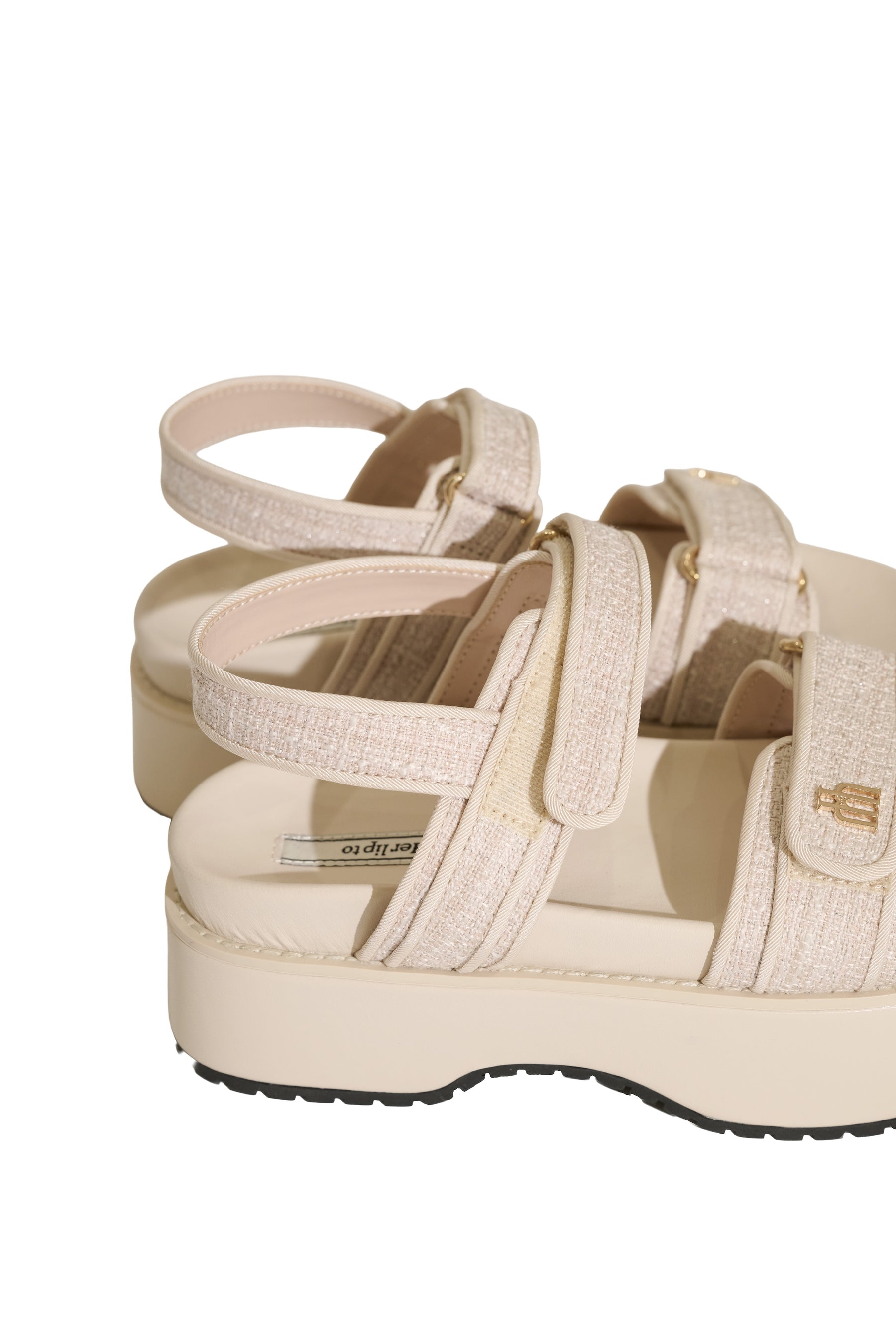 【6月下旬発送】Trois Tweed Platform Sandals