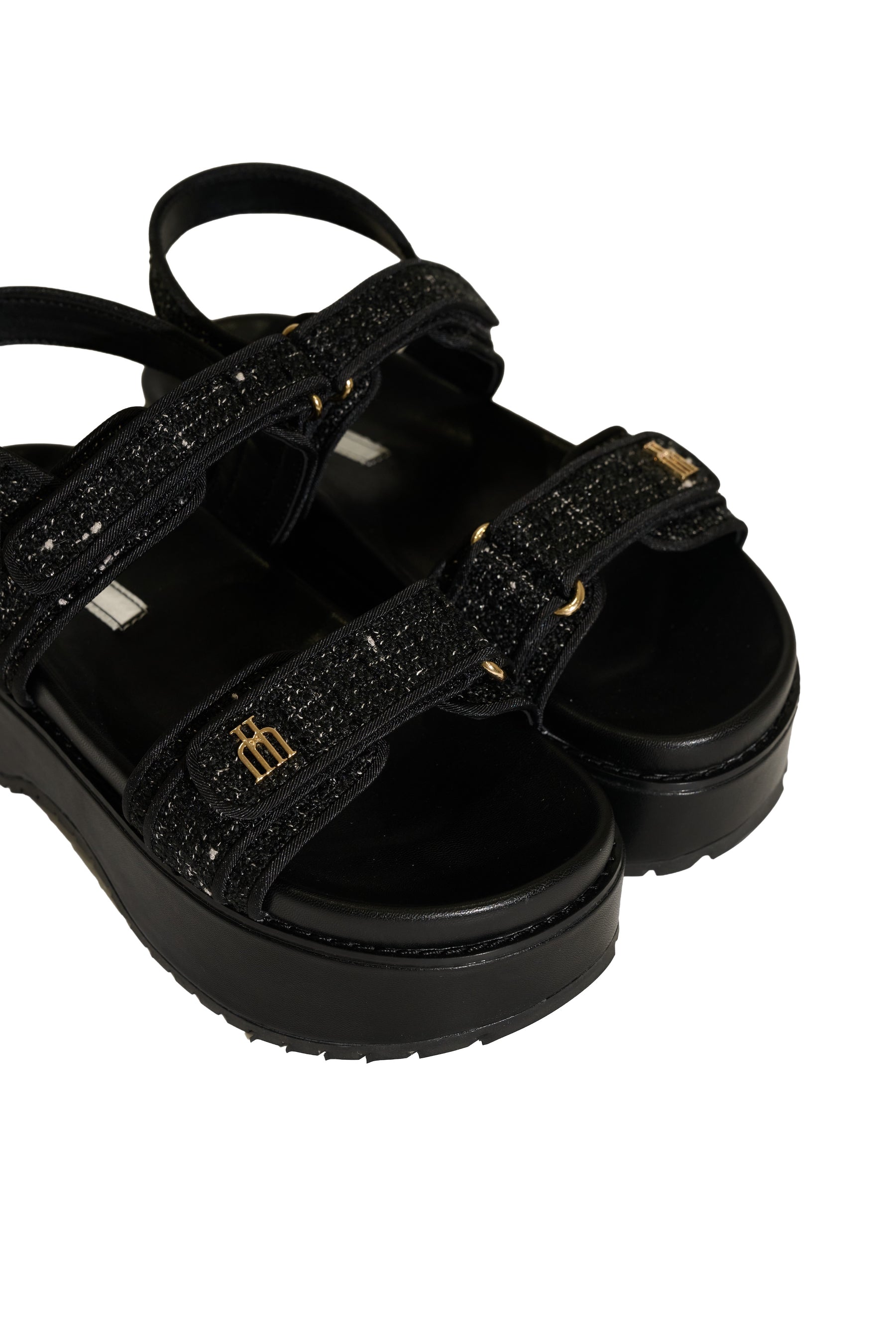 【6月下旬発送】Trois Tweed Platform Sandals