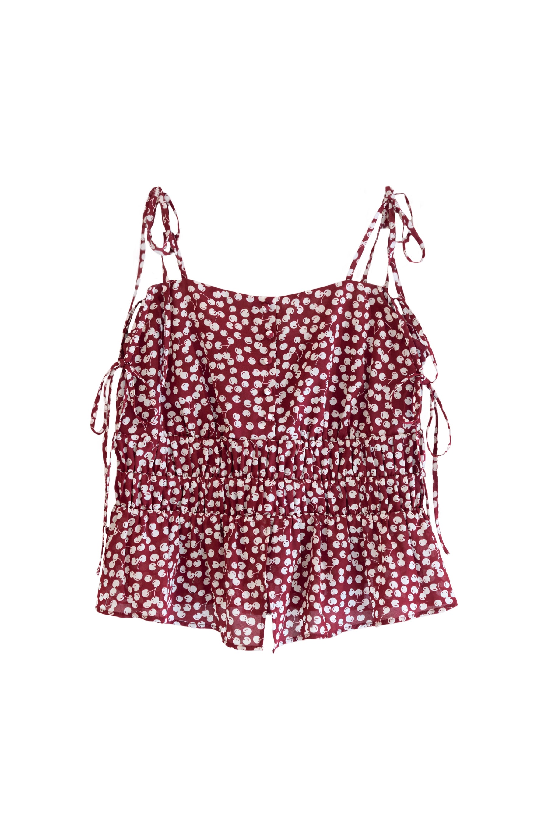 Cherry Pattern Strap Top