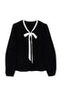 Bicolor Tuck Bow Blouse