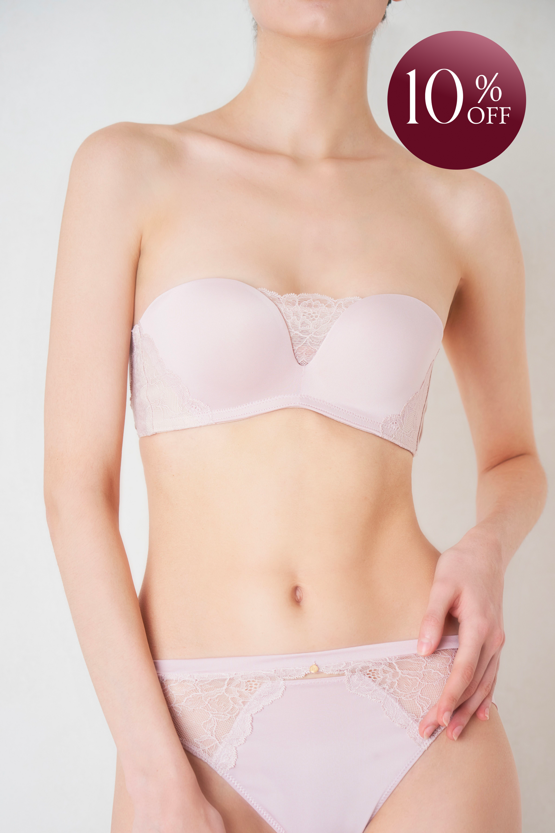 【nude rose】Strapless Bra Set