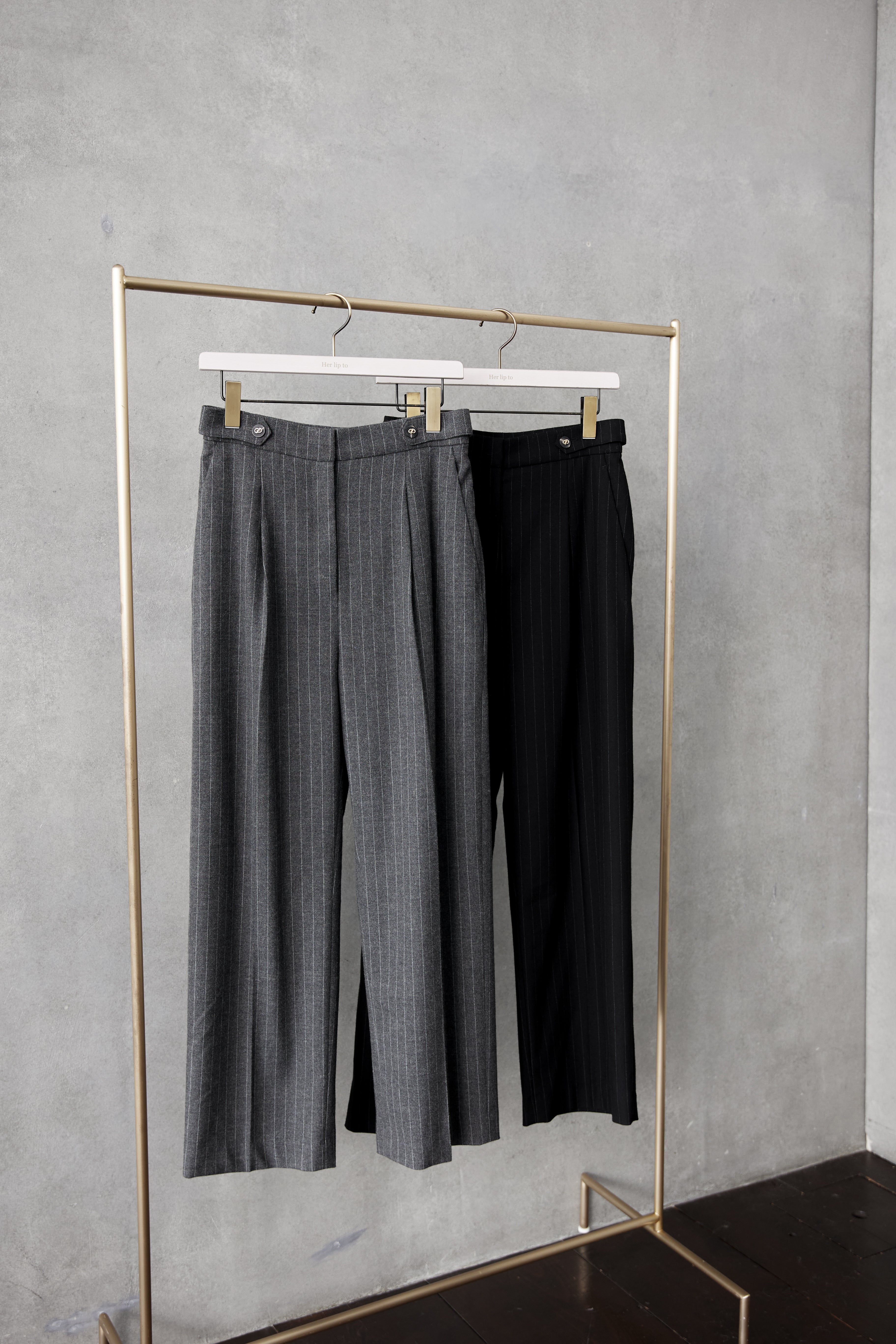 Pin-Stripe Wide Leg Pants