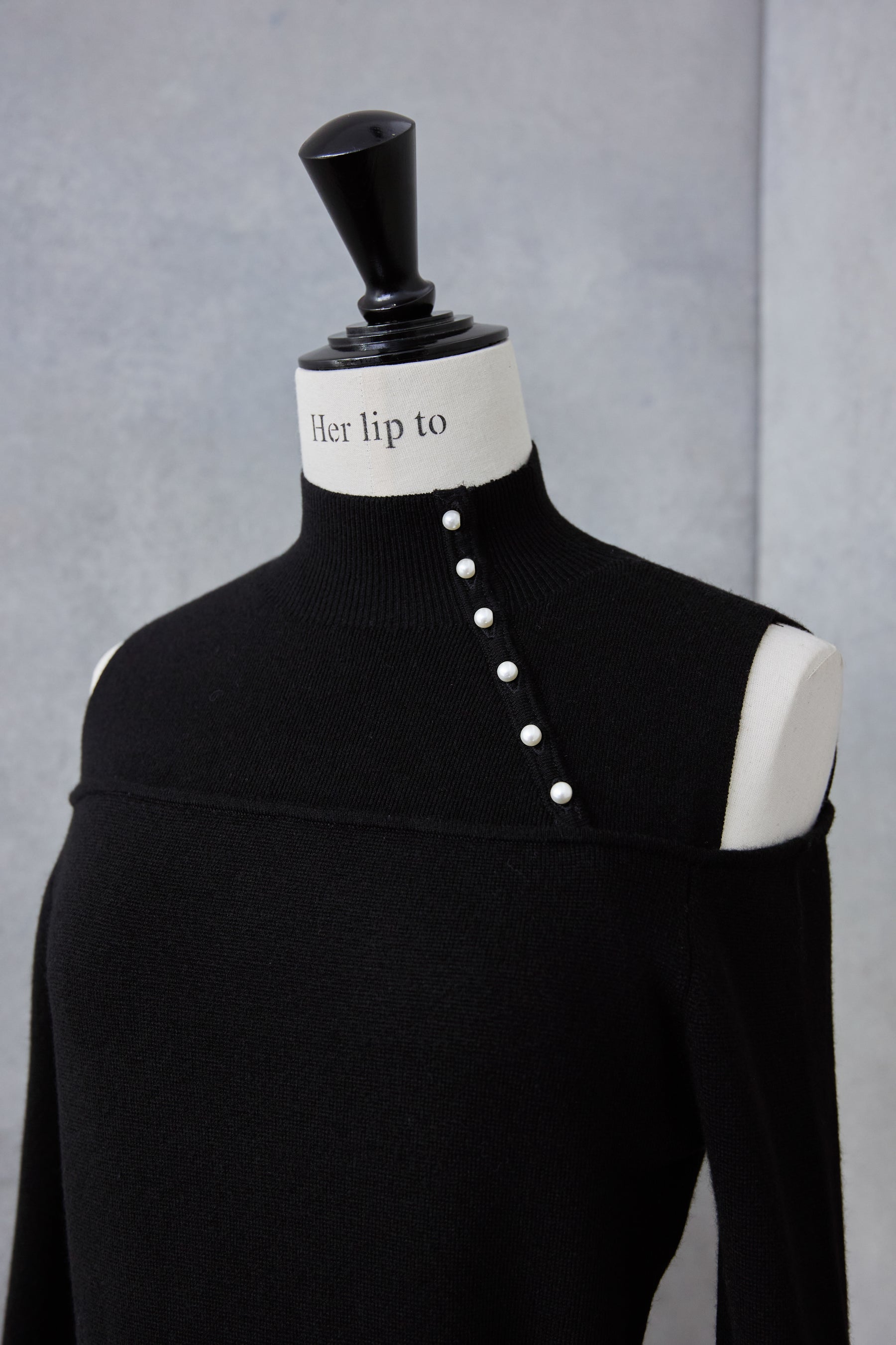 Cut-Out Shoulder Knit Dress