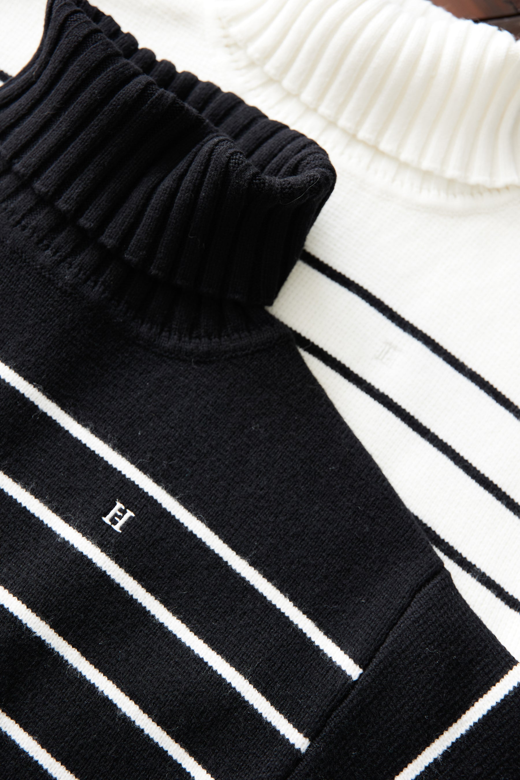 Striped Turtleneck Mini Knit Dress