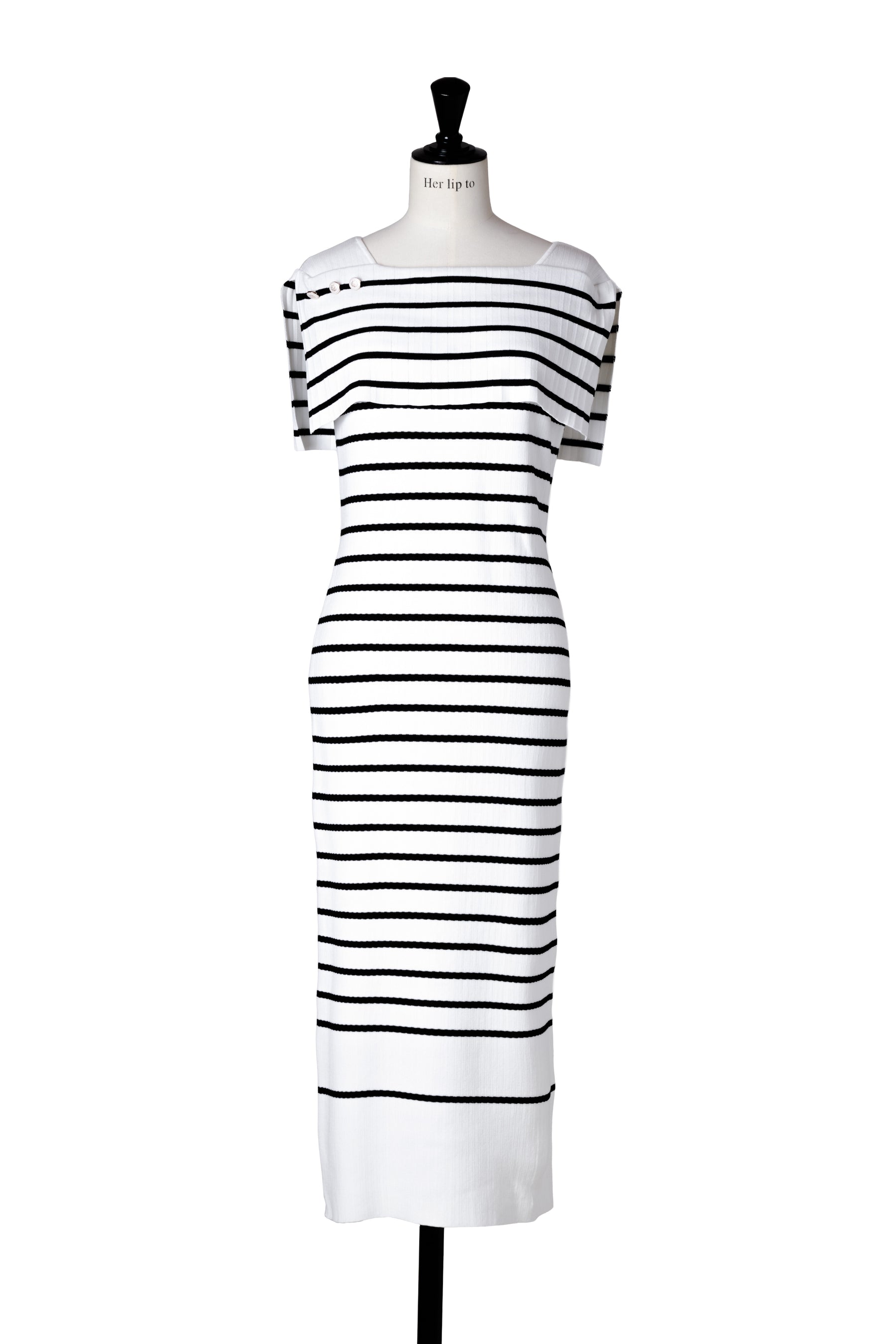 Square Collar Striped Dress