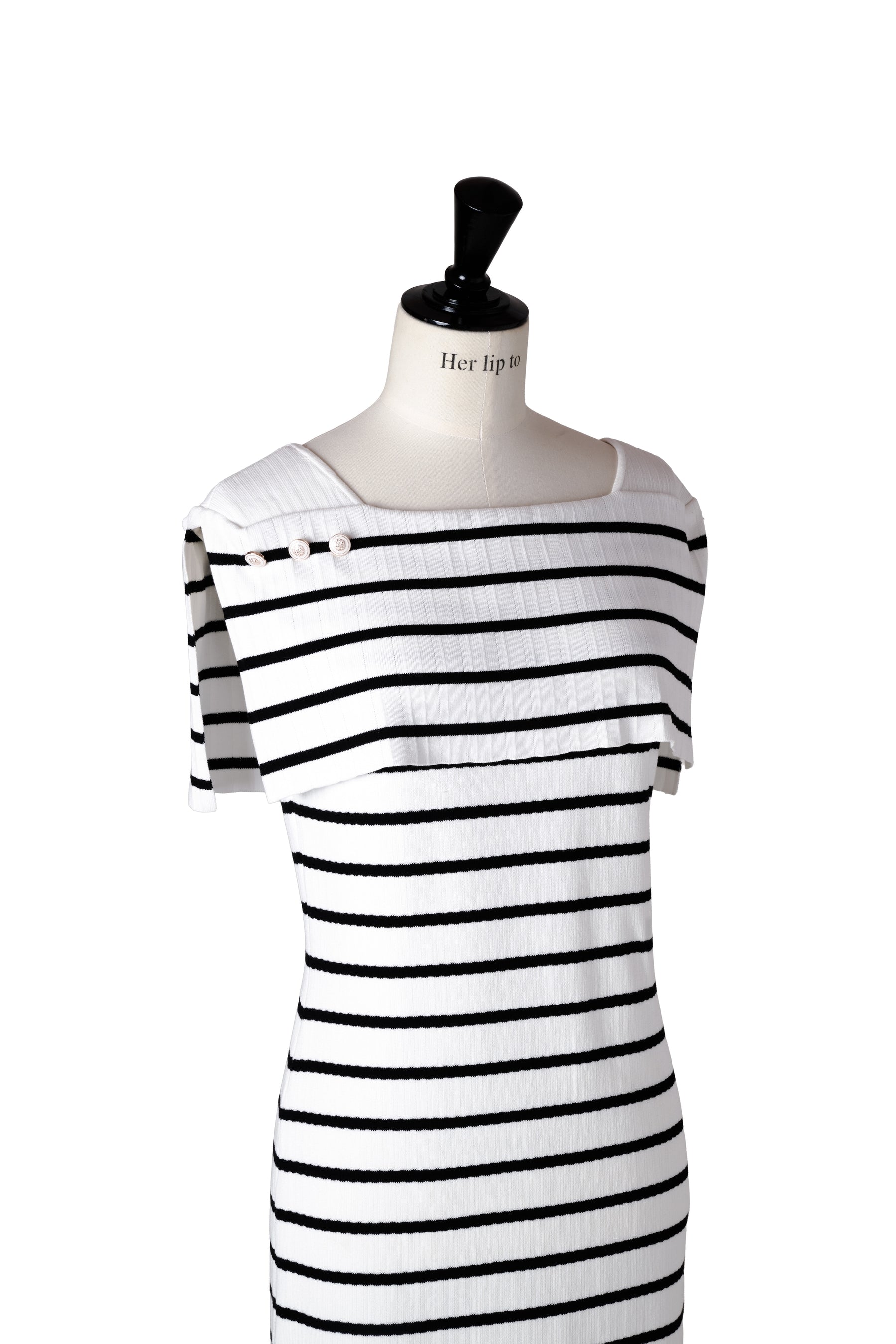 Square Collar Striped Dress