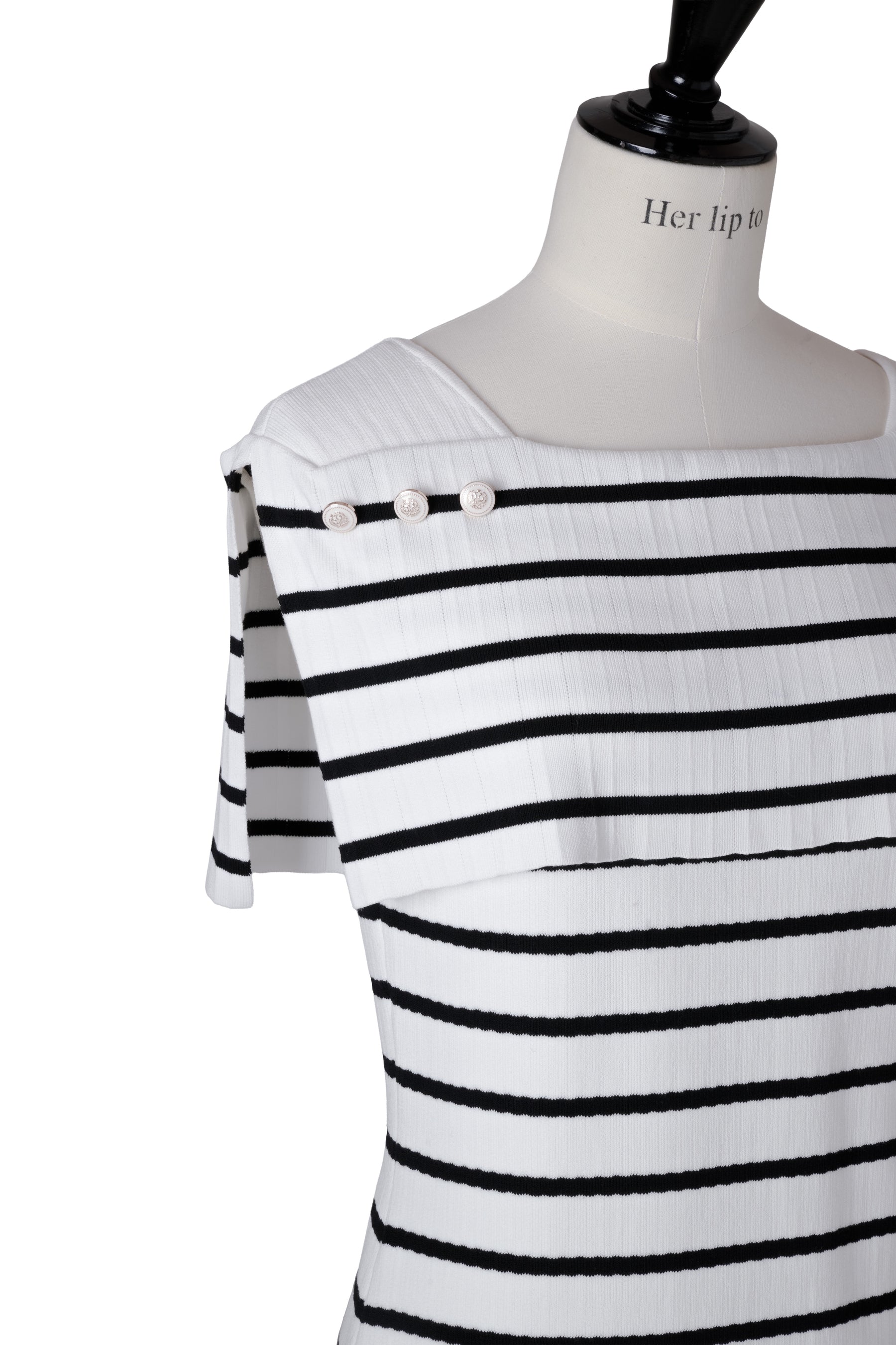 Square Collar Striped Dress