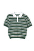 Multi Border Polo Top