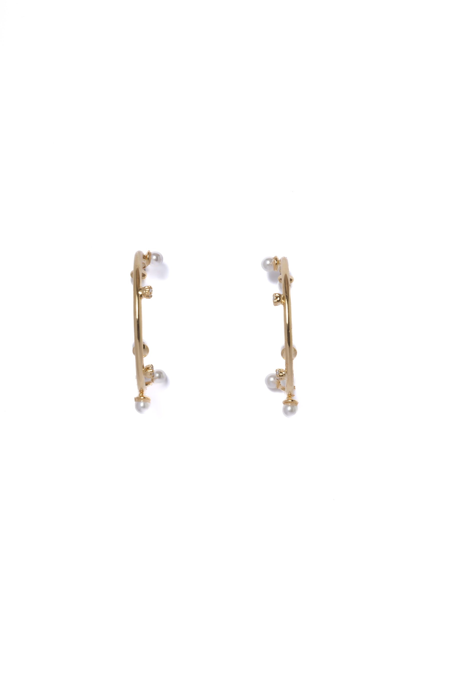 Crystal Pearl Hoop Earrings