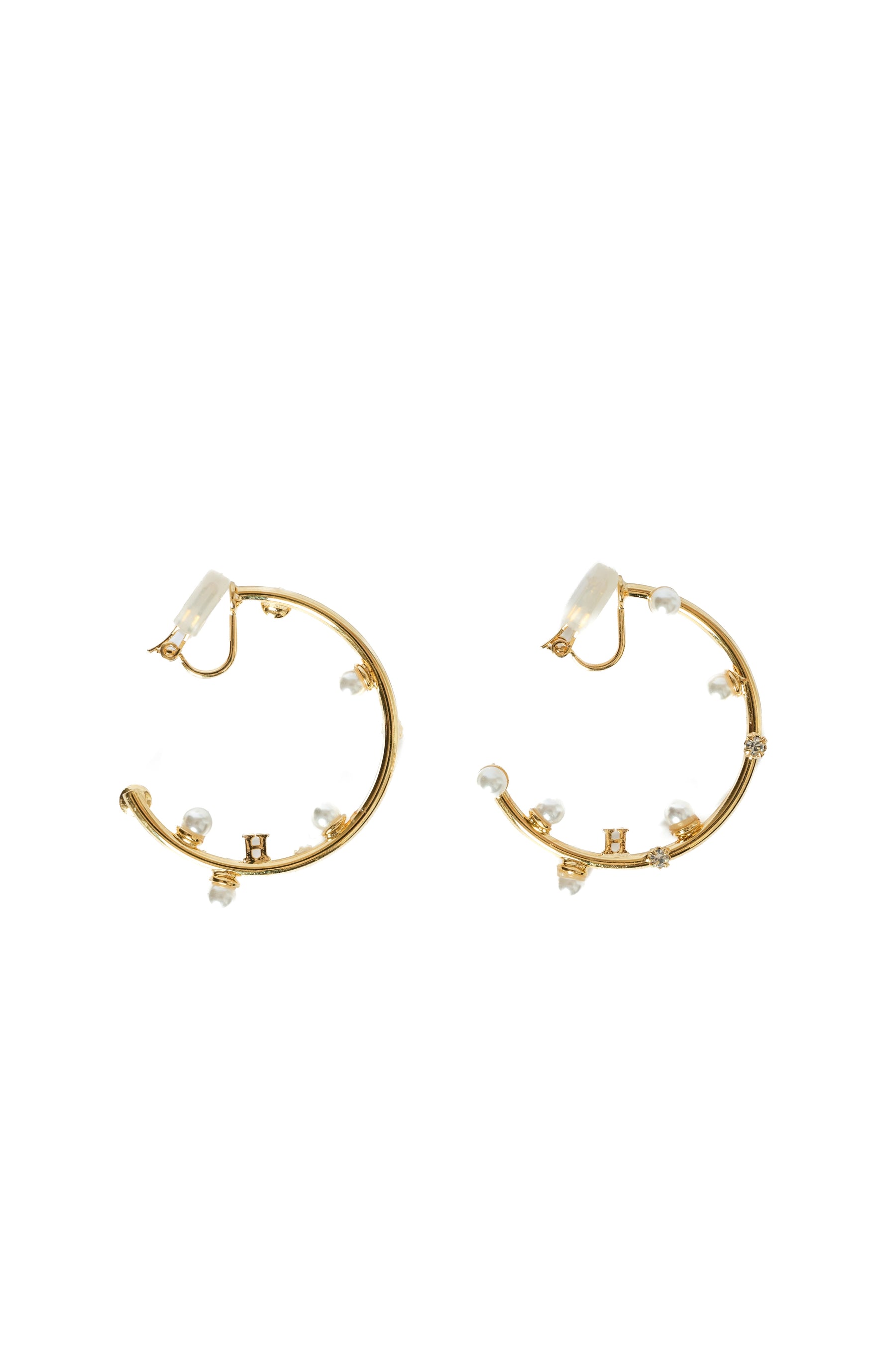 Crystal Pearl Hoop Earrings