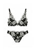 【pearl black】Magnolia Tulle Lace Bra Set