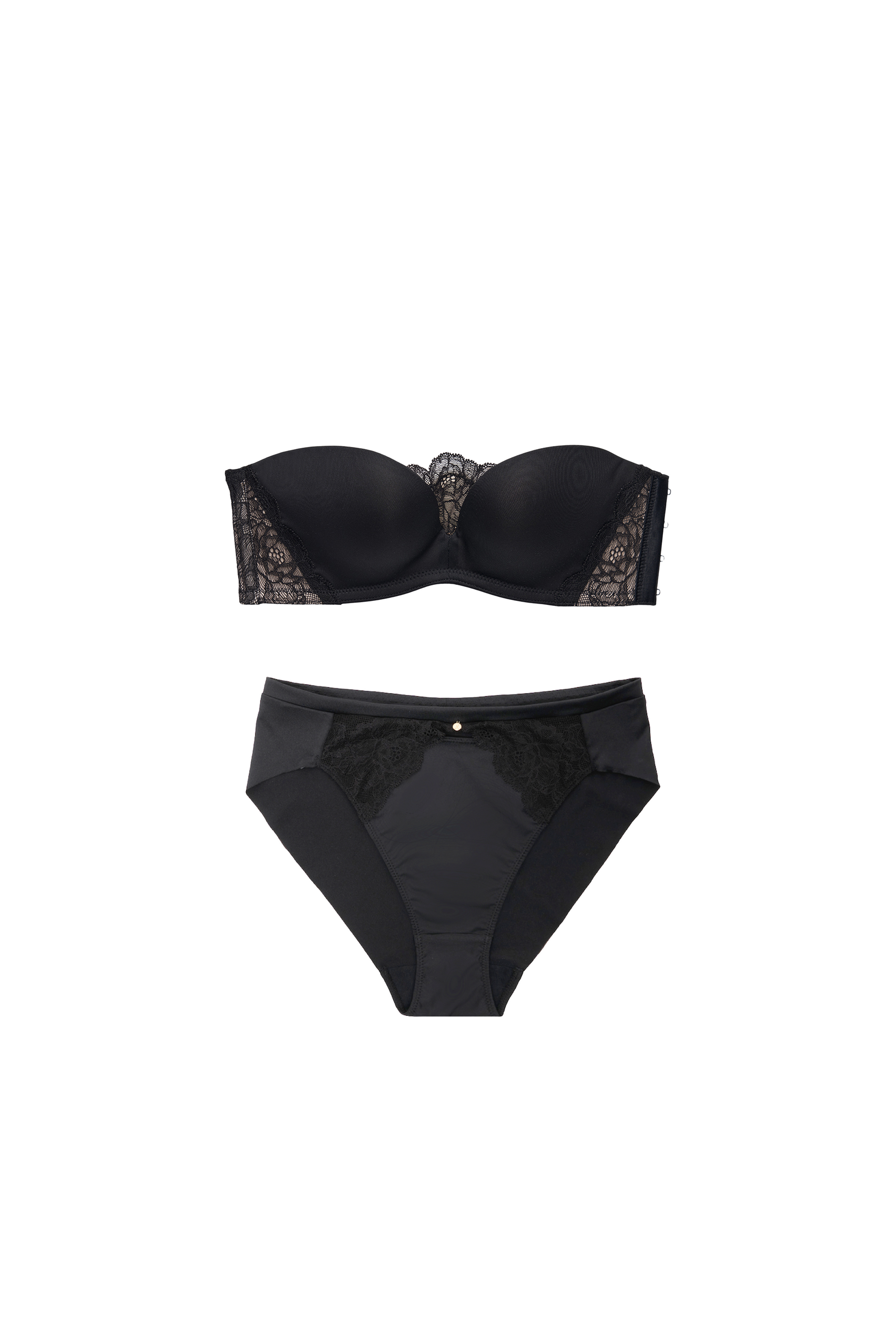 【black】【Shorts】Strapless Bra Set