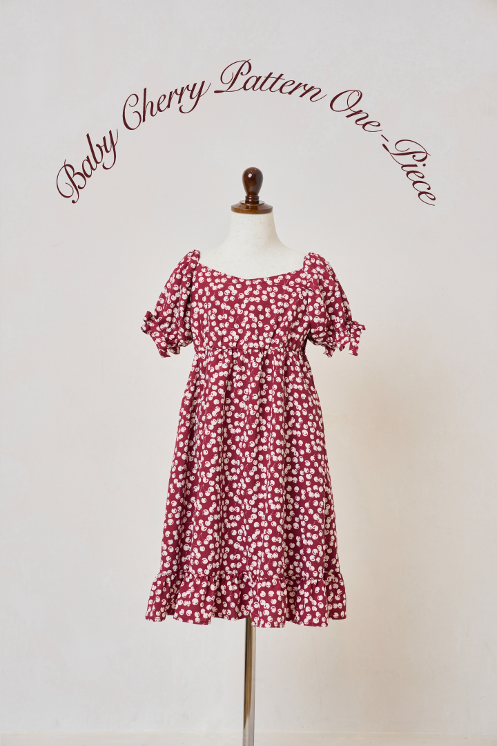 [Kids] Baby Cherry Pattern One-Piece