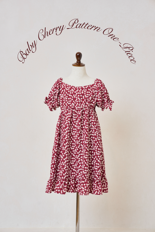 【Kids】Baby Cherry Pattern One-Piece