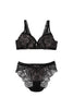 【black】【Shorts】Rose Veil Bra Set
