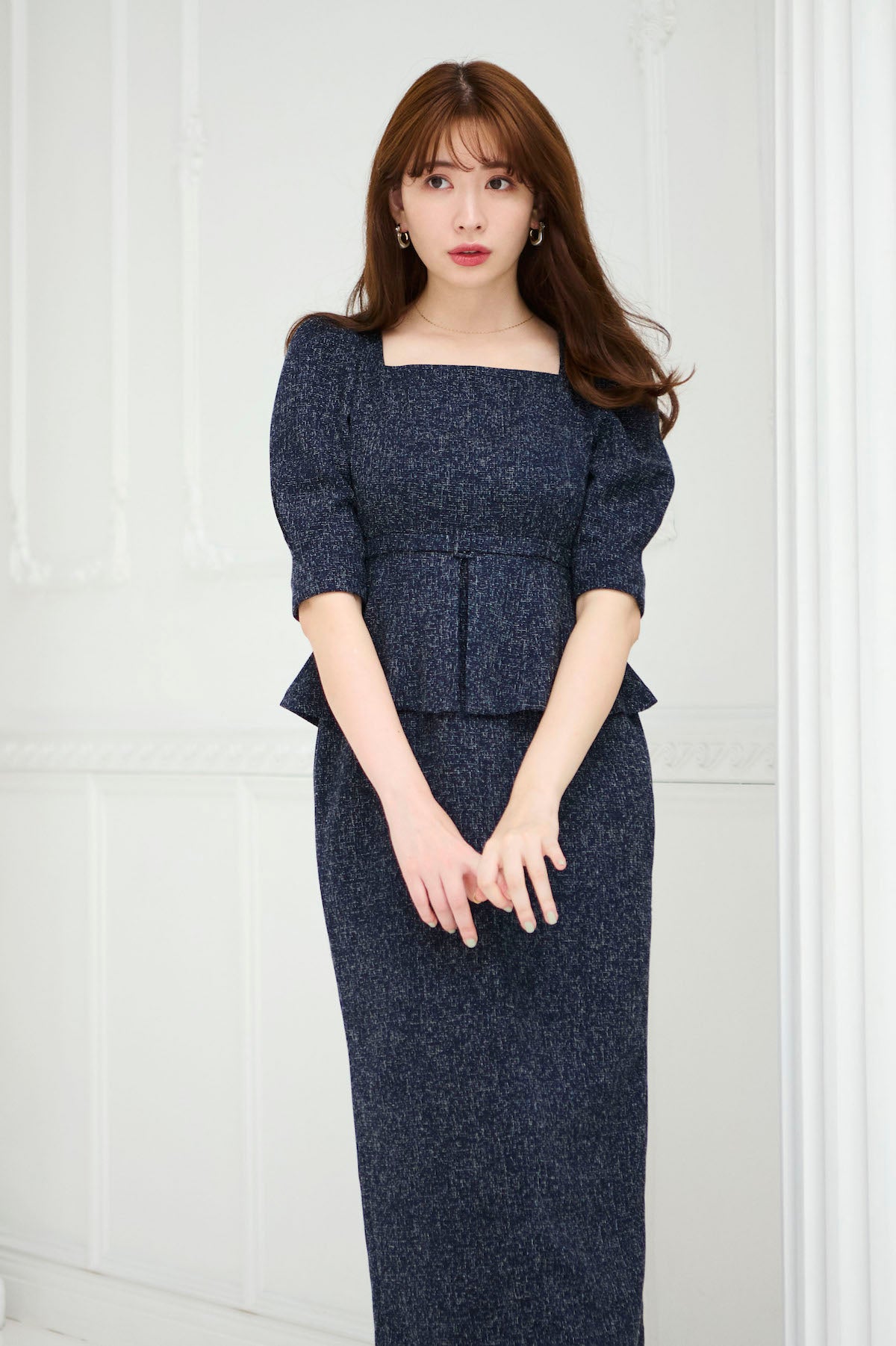 herlipto Allure Tweed Midi Dress