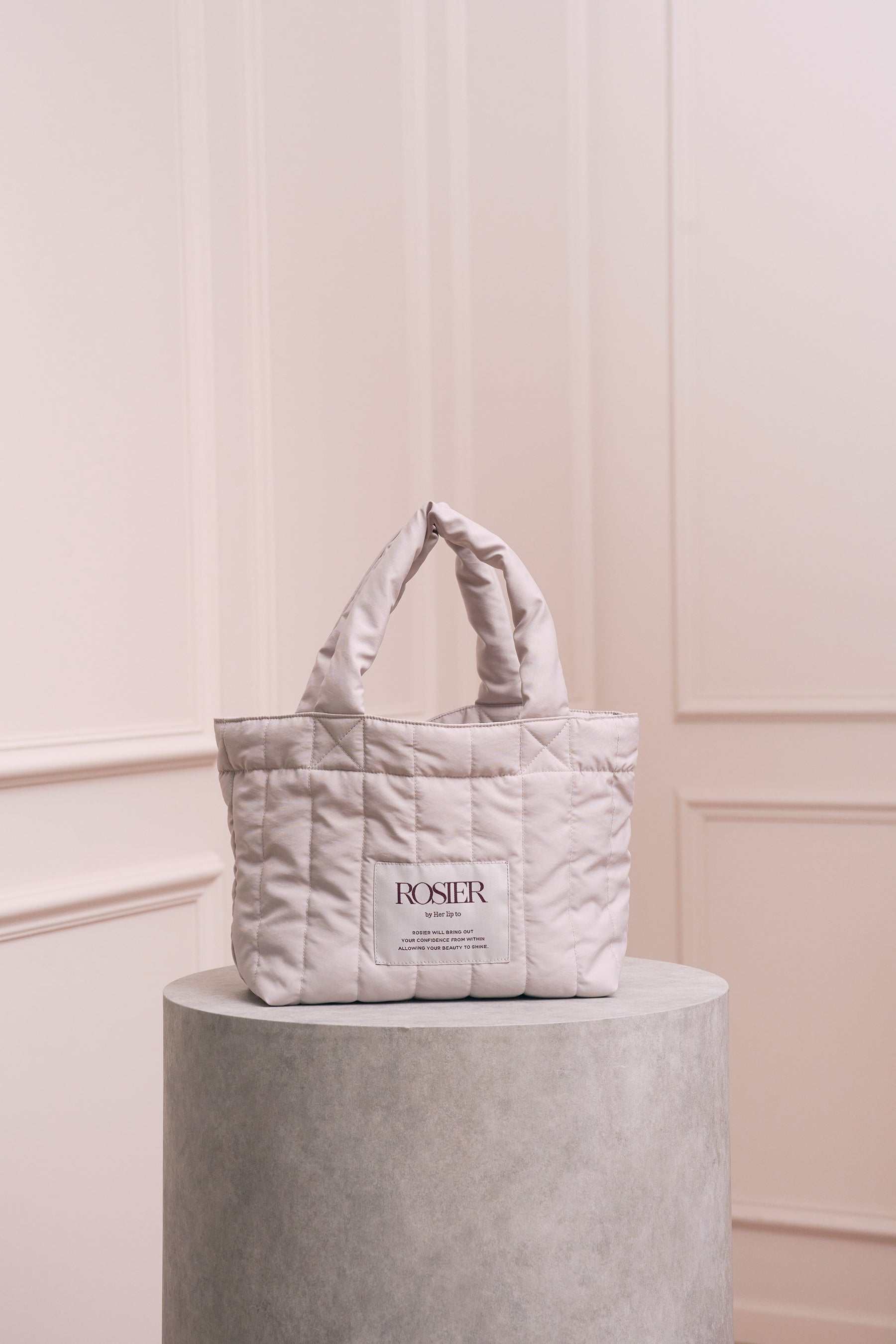 【pearl blue/french mauve】ROSIER Padded Tote Set