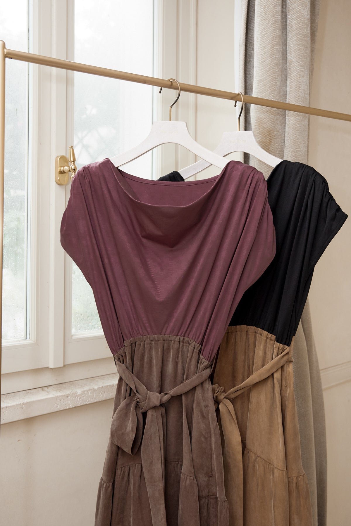 Herlipto Two-Tone Drape Dress Herlipto Two-Tone Drape Dress