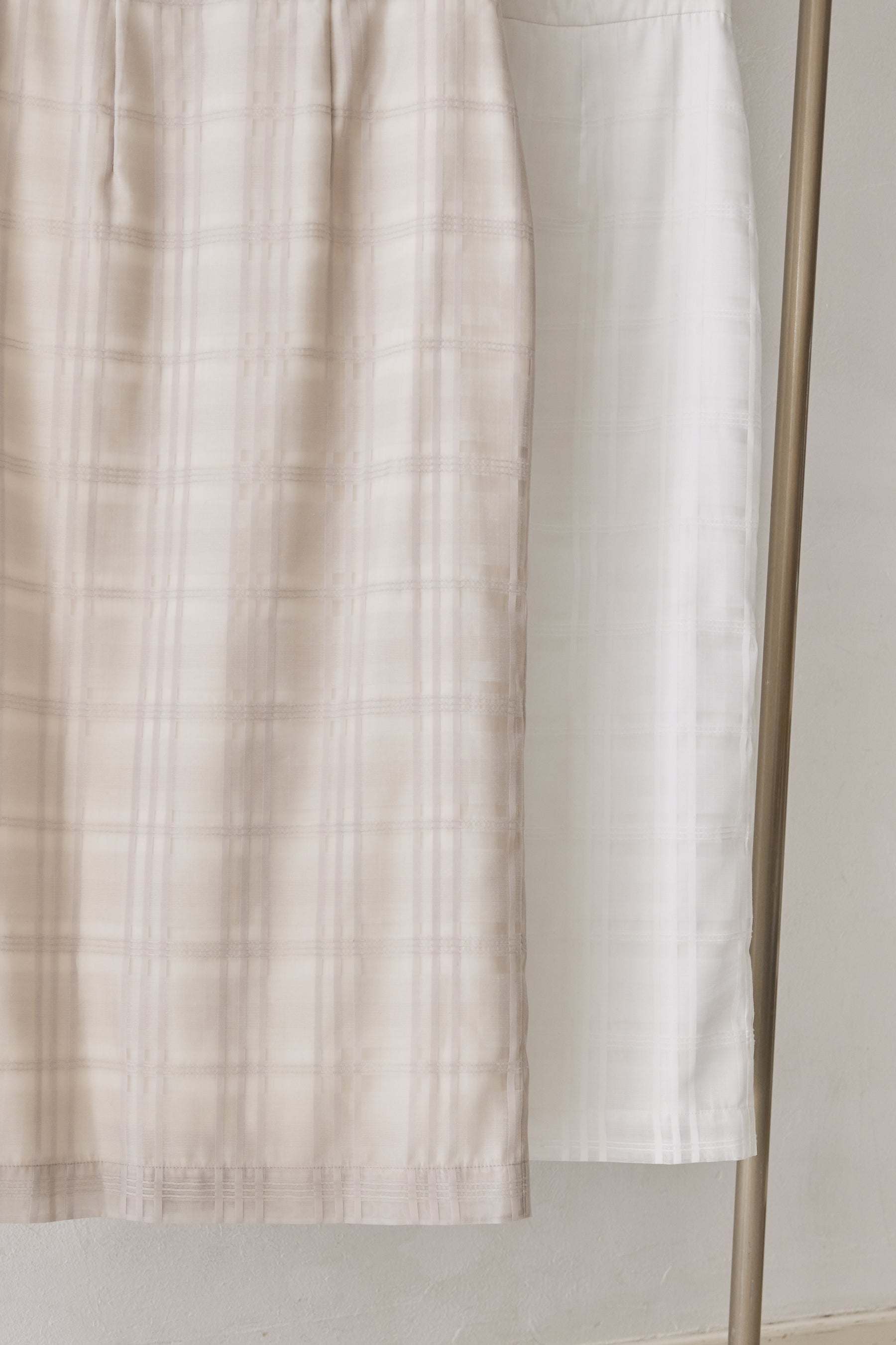 Split Ruffled Check Organza Dress