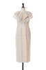 Split Ruffled Check Organza Dress