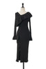 Ruffle Wrap Rib Knit Dress