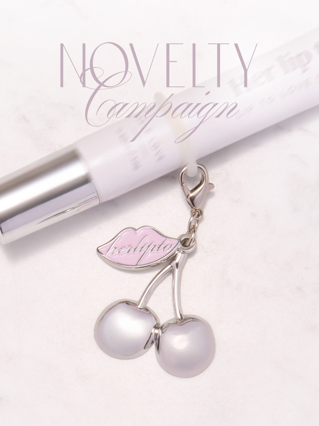 【Novelty】CHERRY METAL CHARM - silver -