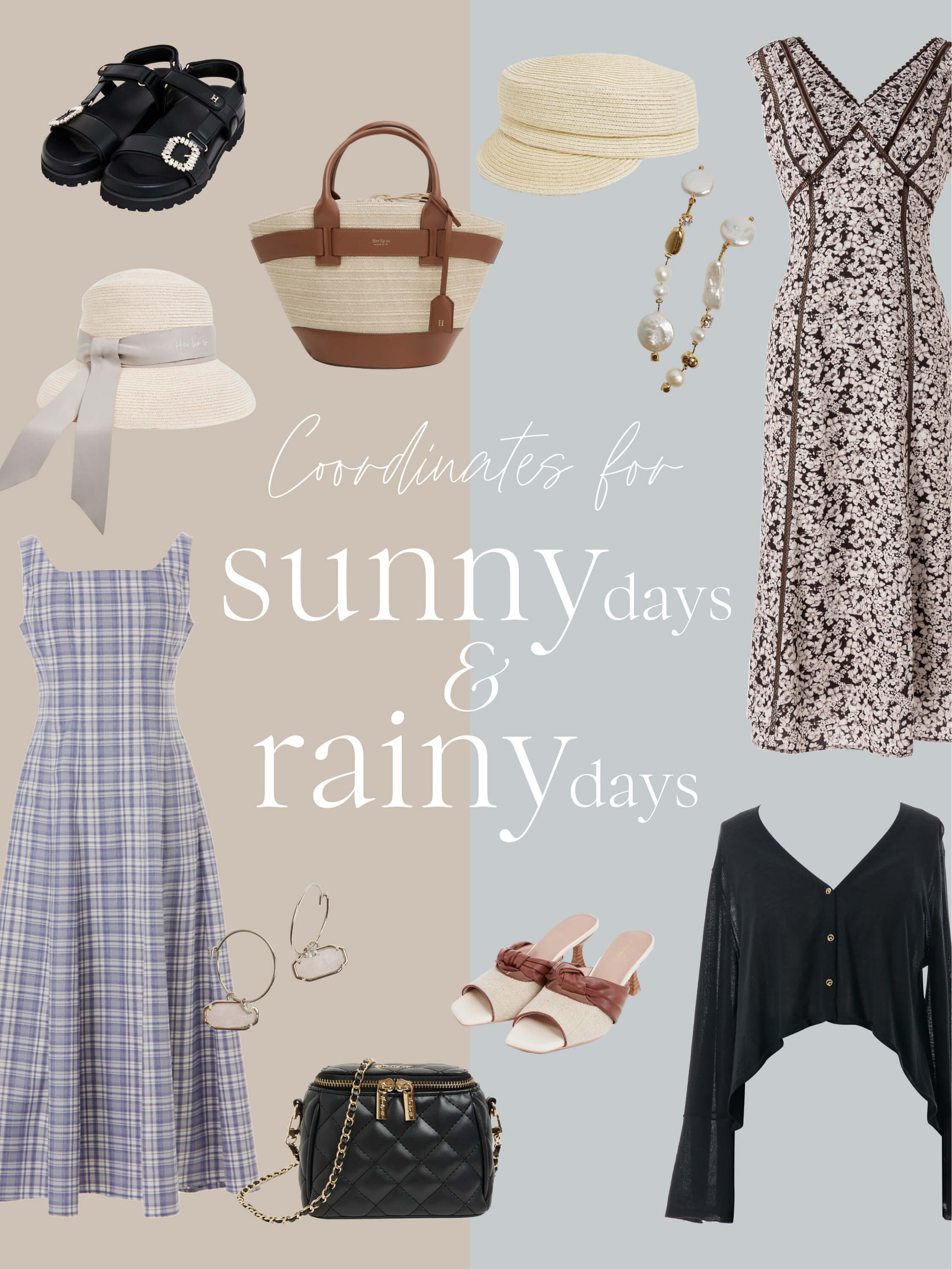 Coordinates for sunny days & rainy days