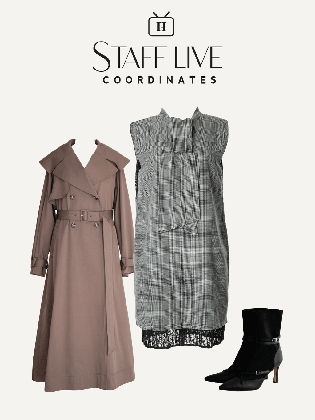 ハーリップトゥ ベルテッドドレストレンチコート マキシ丈 モカ M AUTUMN COLLECTION Coordinates