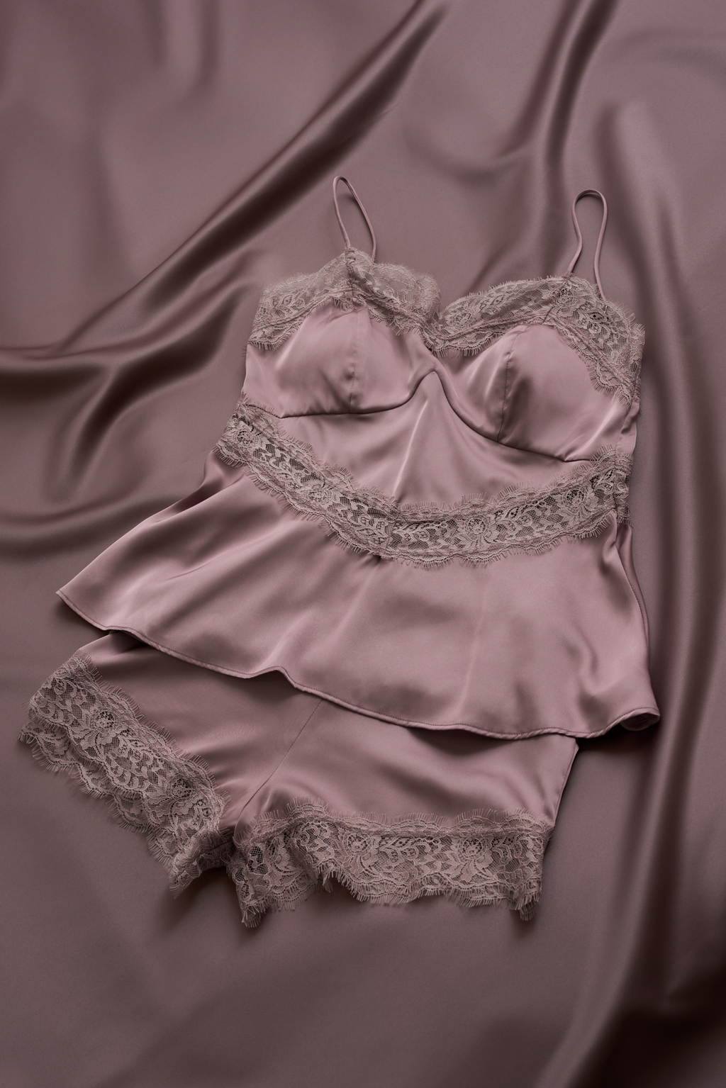 mocha】Lace Camisole Set