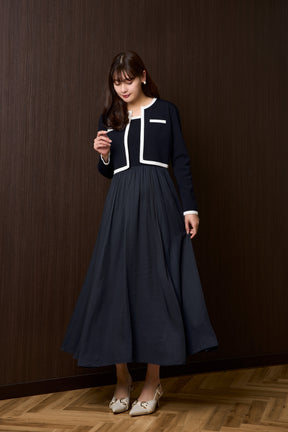 【4月下旬發送】Bicolor Knit Dress Set