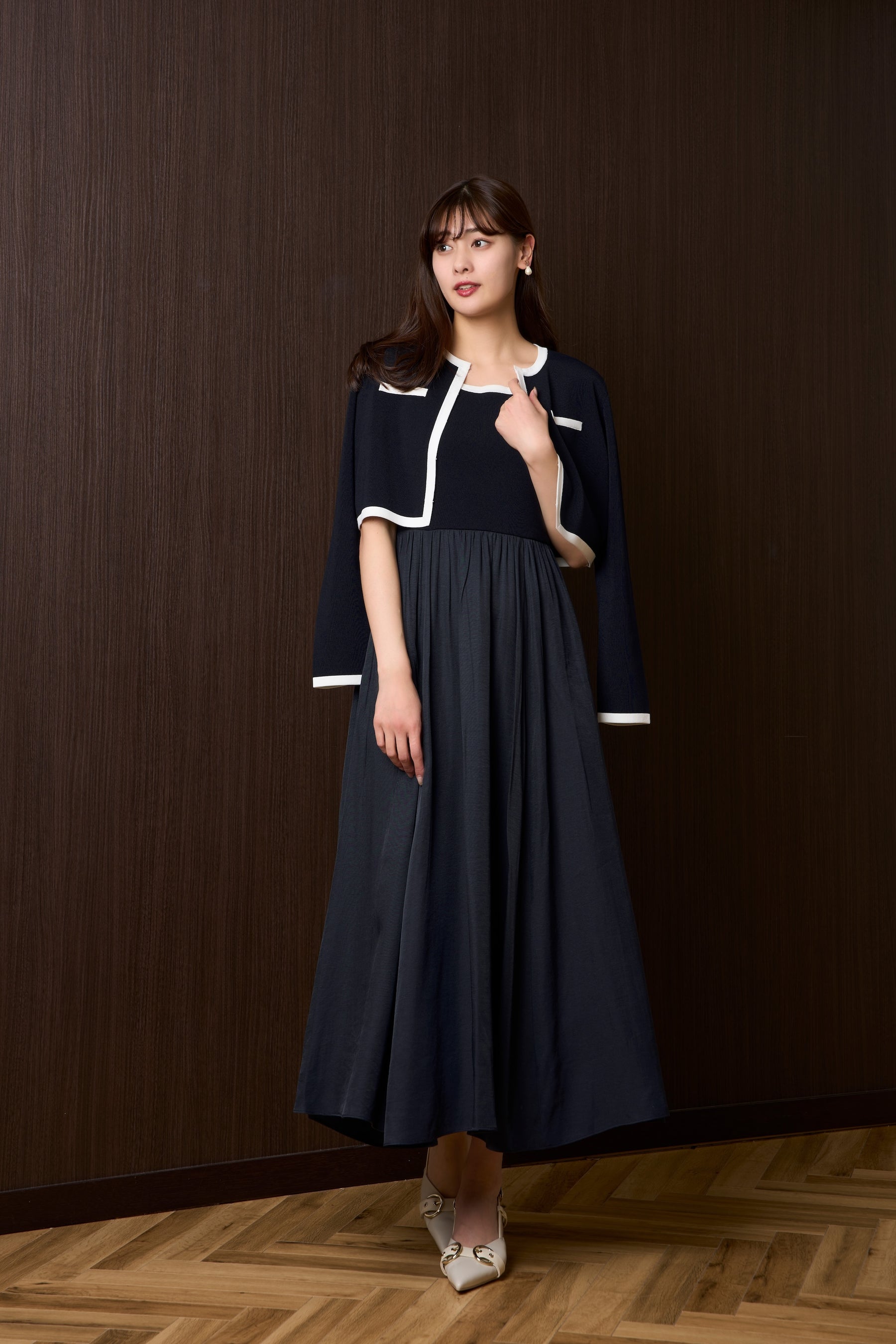 【4月下旬発送】Bicolor Knit Dress Set