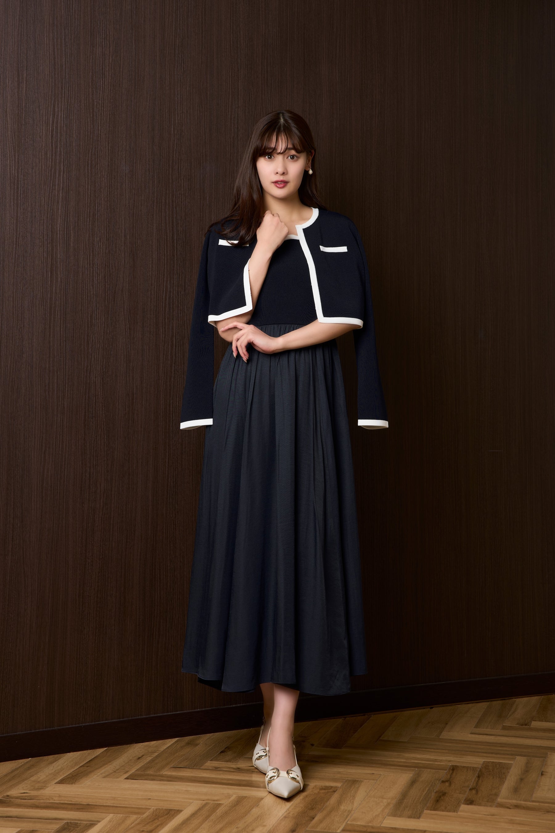 【4月下旬発送】Bicolor Knit Dress Set