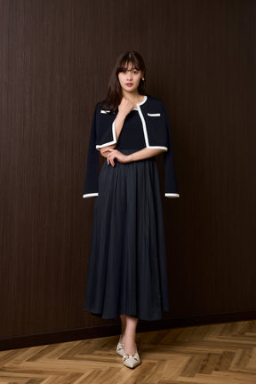 【4月下旬發送】Bicolor Knit Dress Set