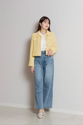 [Mid-March shipping] [lemon] Shimmer Tweed Jacket