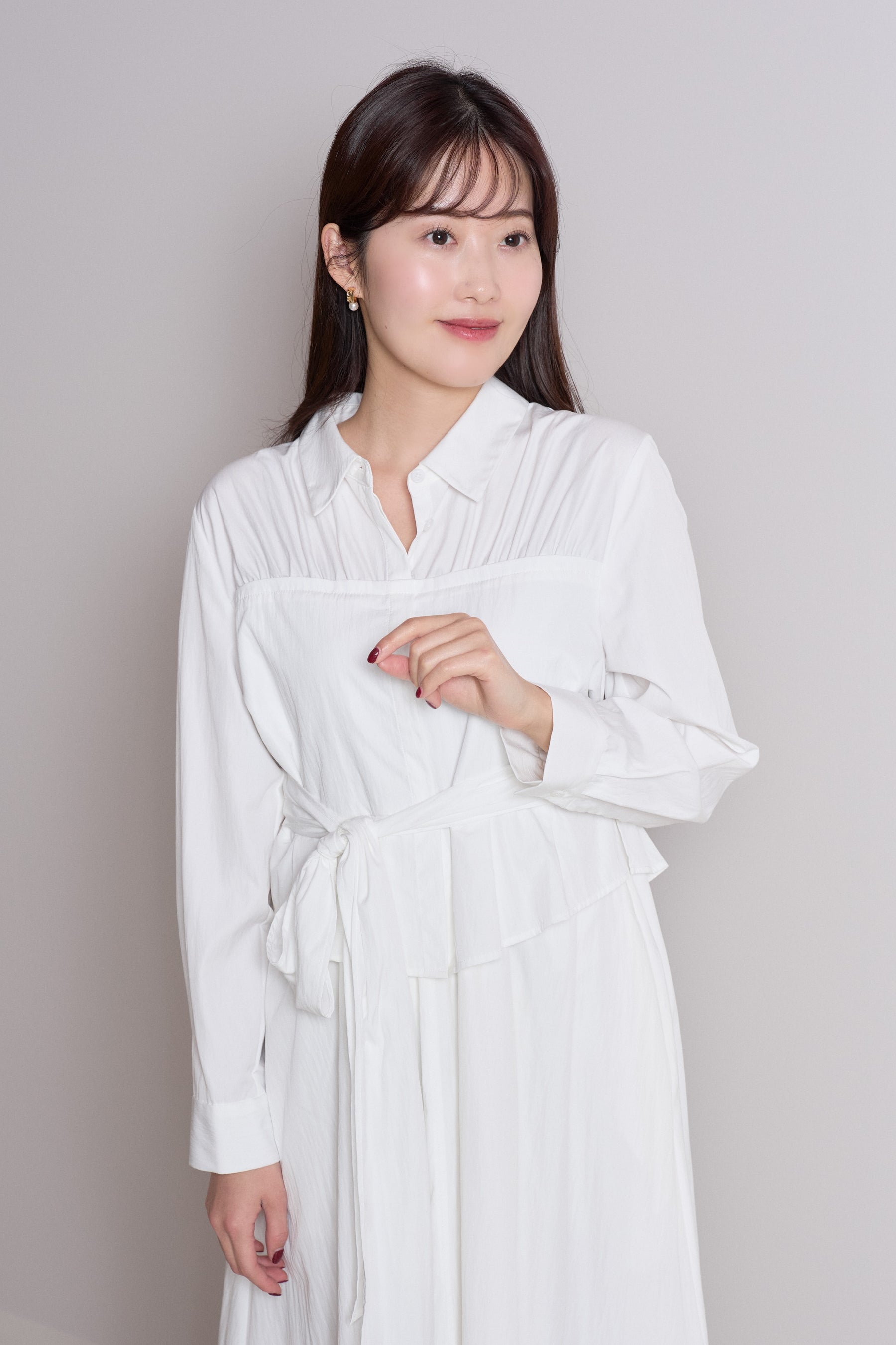 Peplum Poplin Shirt Dress