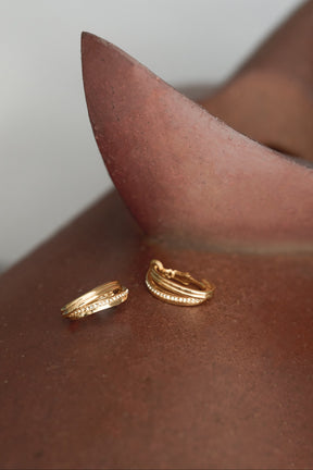 【2月下旬發送】Double Ridge Hoop Pierces