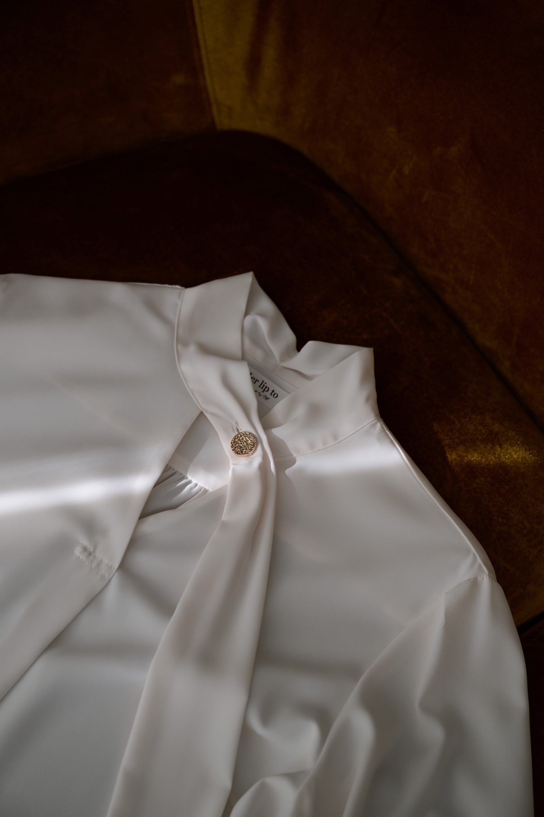 Long Tie Slit Blouse