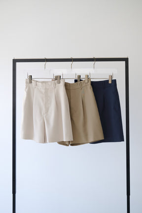 Tucked Twill Bermuda Shorts