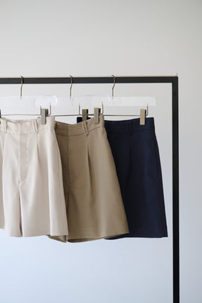 Tucked Twill Bermuda Shorts