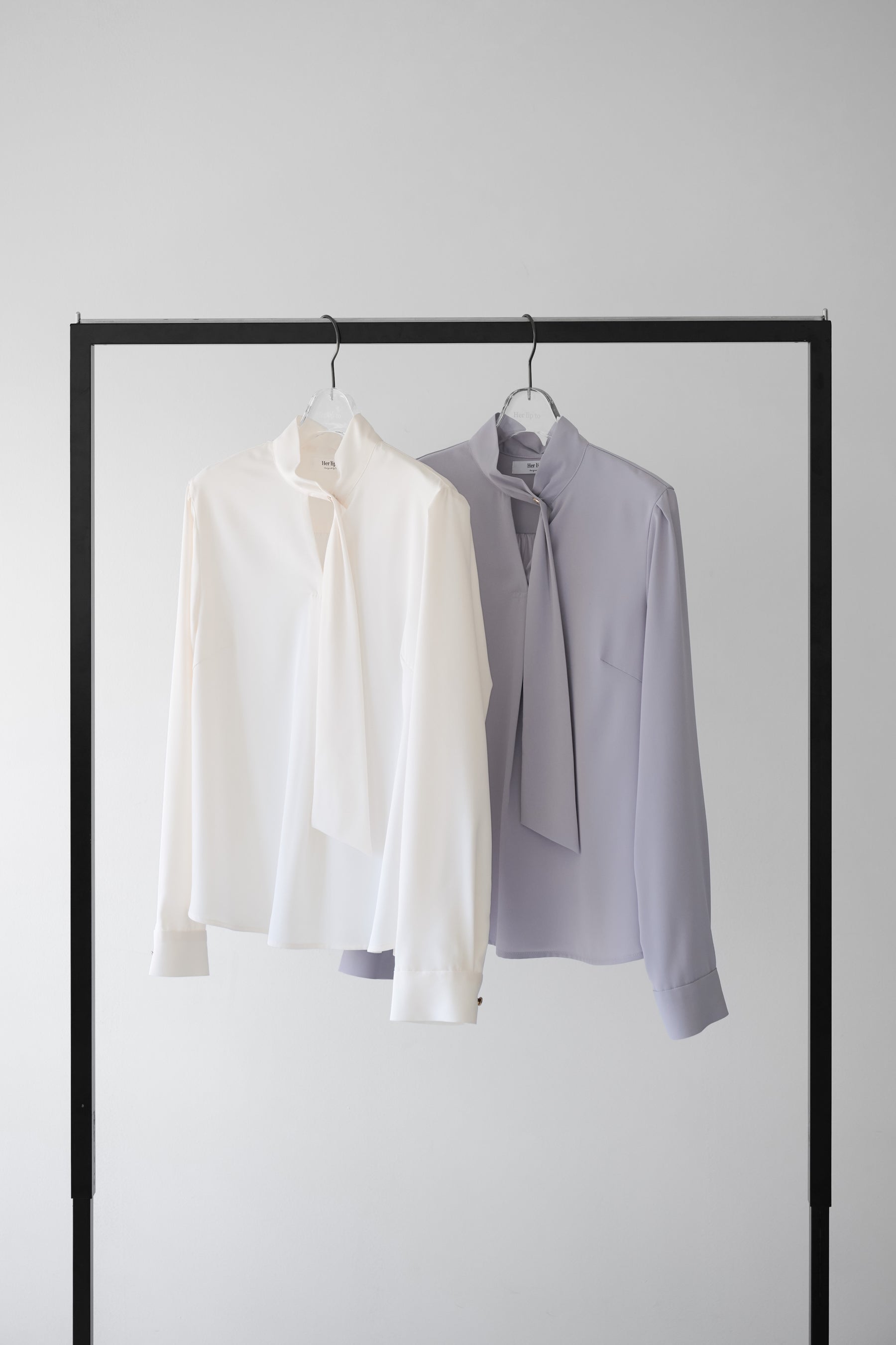 Long Tie Slit Blouse