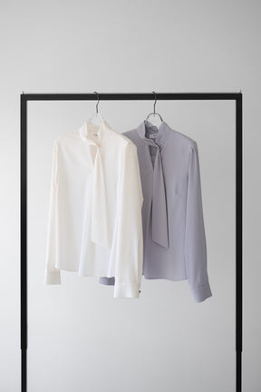 Long Tie Slit Blouse