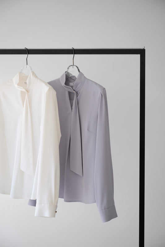 Long Tie Slit Blouse