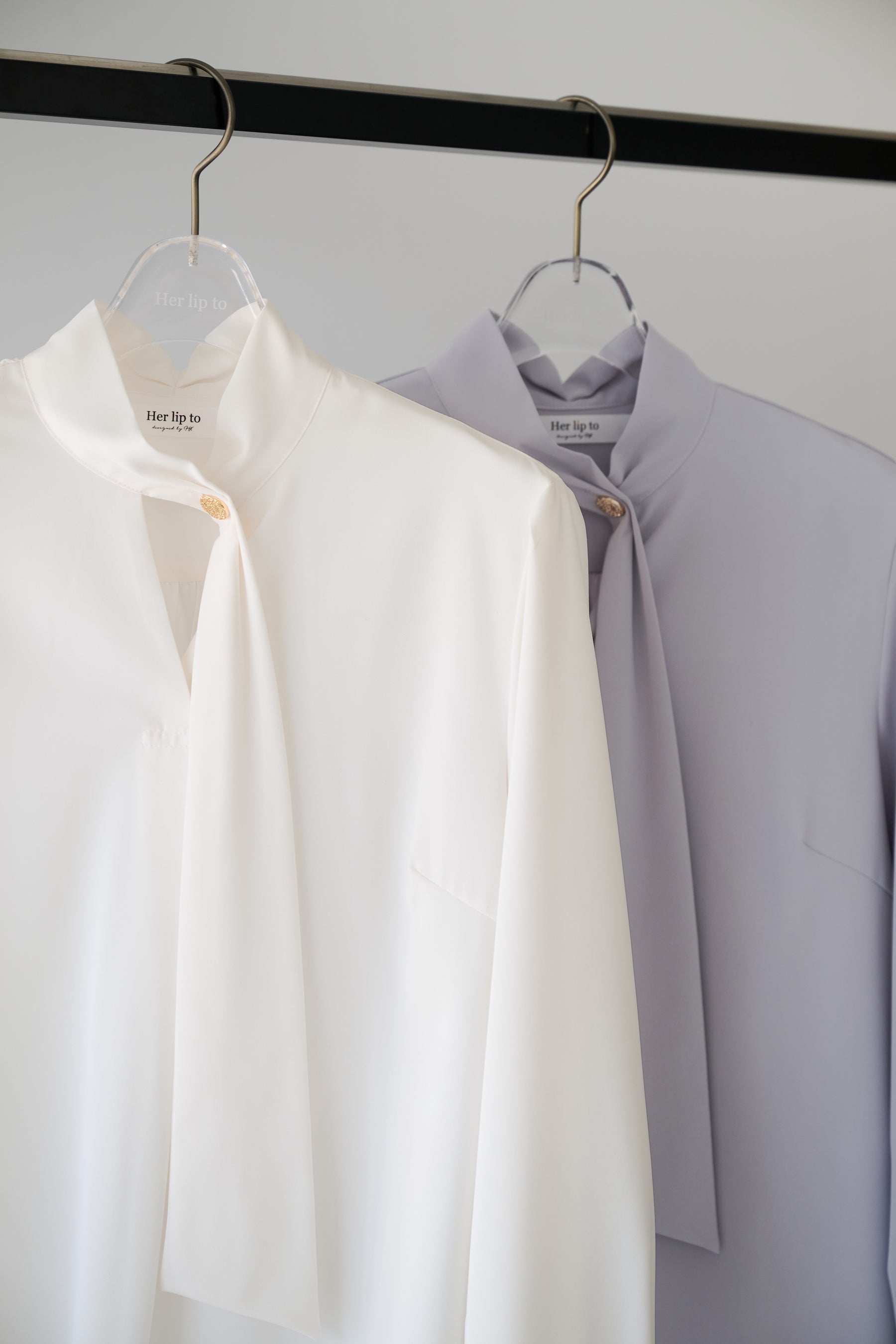 Long Tie Slit Blouse